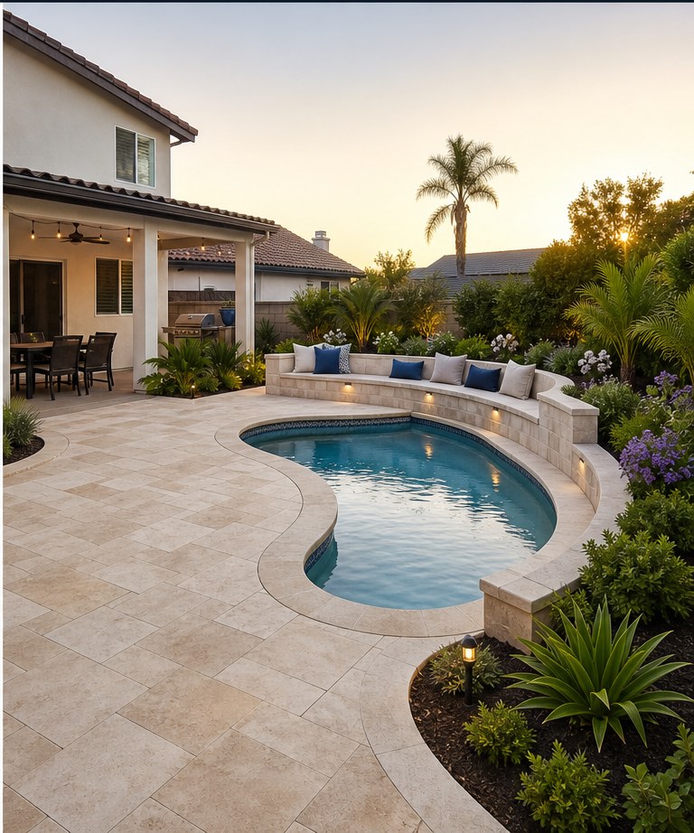 Pool patio after renovation